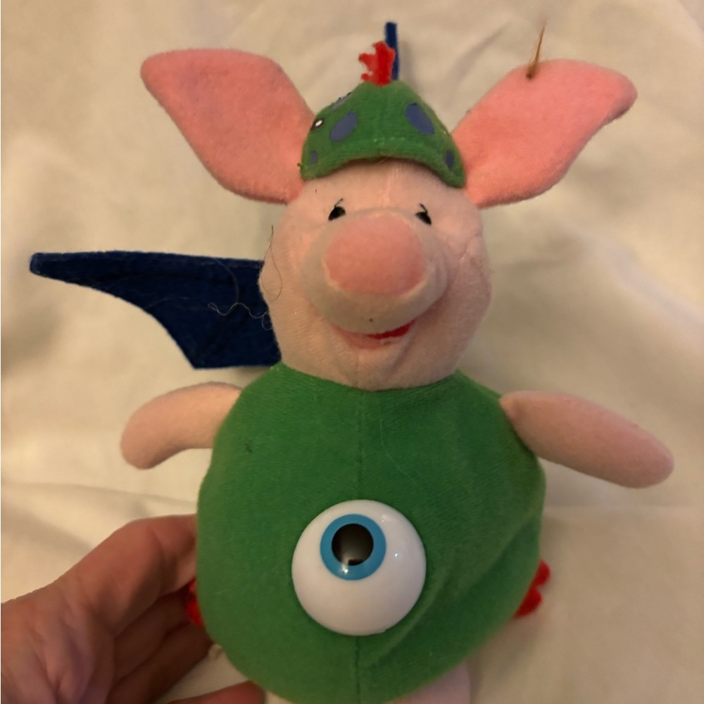 Vintage Disney Monsters Inc Piglet plush beanie for Halloween